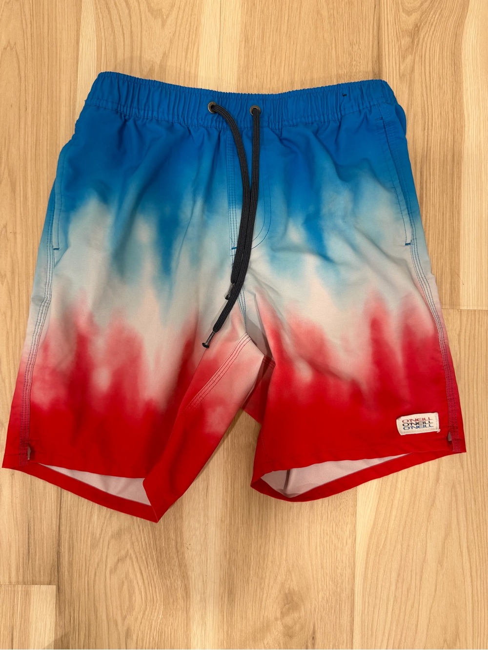 O'Neill Menโs Red, White & Blue Gradient Board Shorts